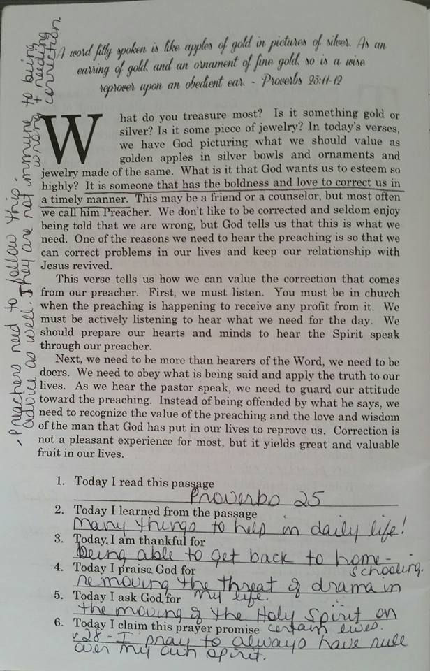 Thirty-One Days of Proverbs, Day 25