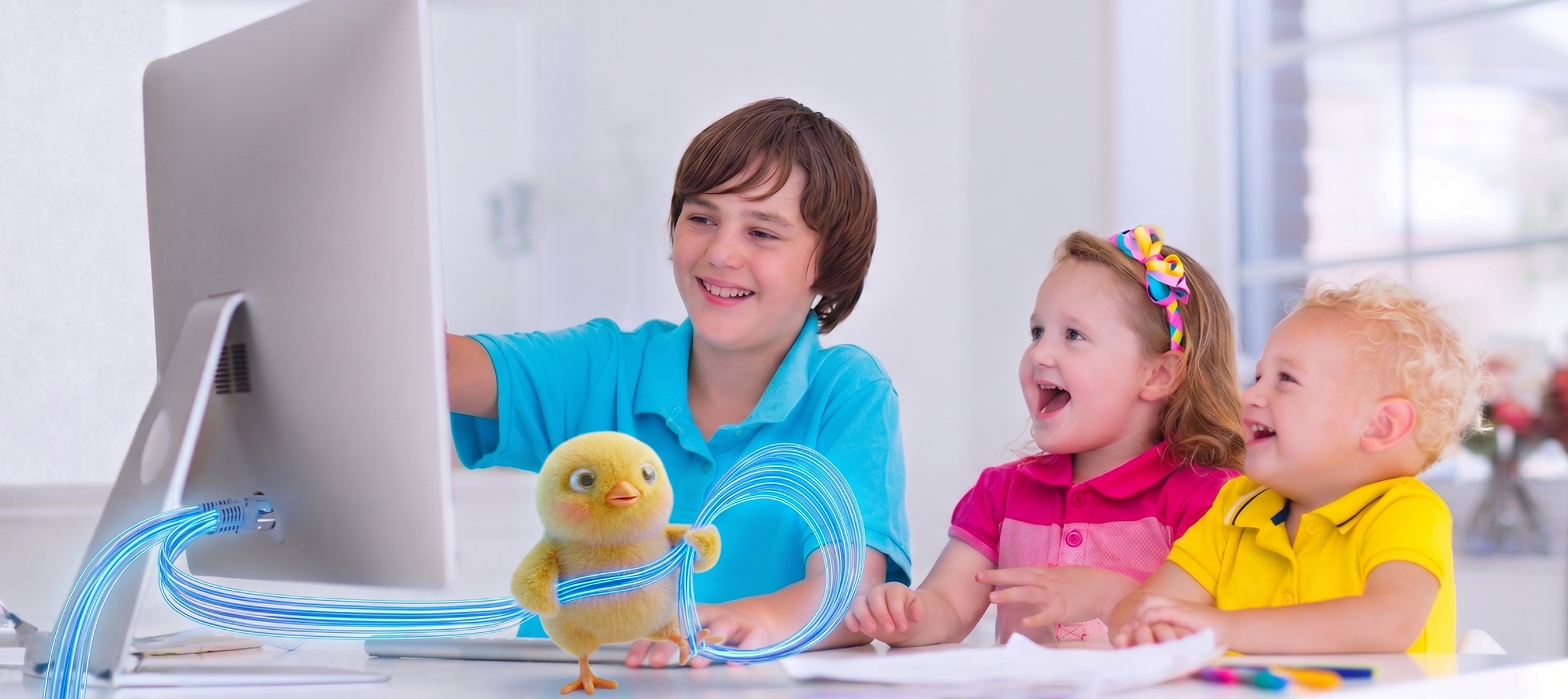 New Zealand kids enjoying safer internet browsing at home.