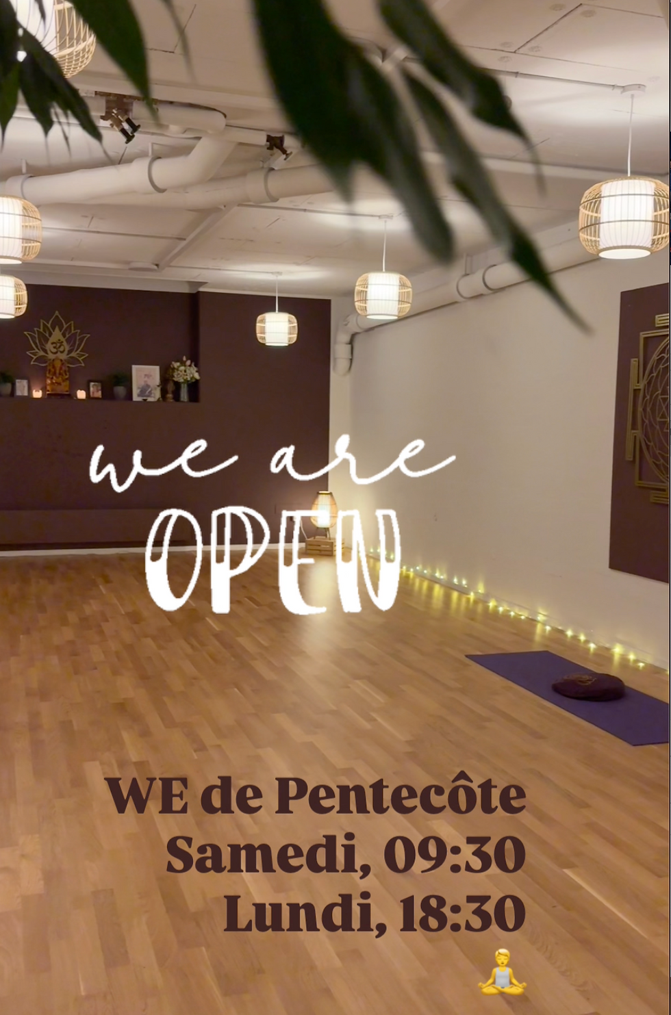 Ouverture durant le week-end de Pentecôte