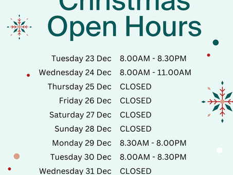Christmas Opening Hours