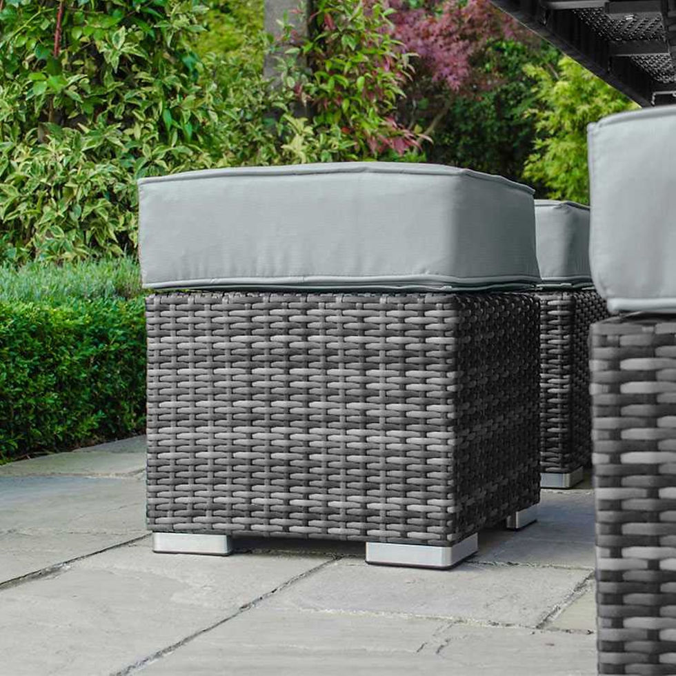 Thumbnail: Cambridge Corner Dining Set with Casual Parasol Hole Table - Left Hand - Grey