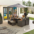Thumbnail: Adria 4 seat cube dining set Grey