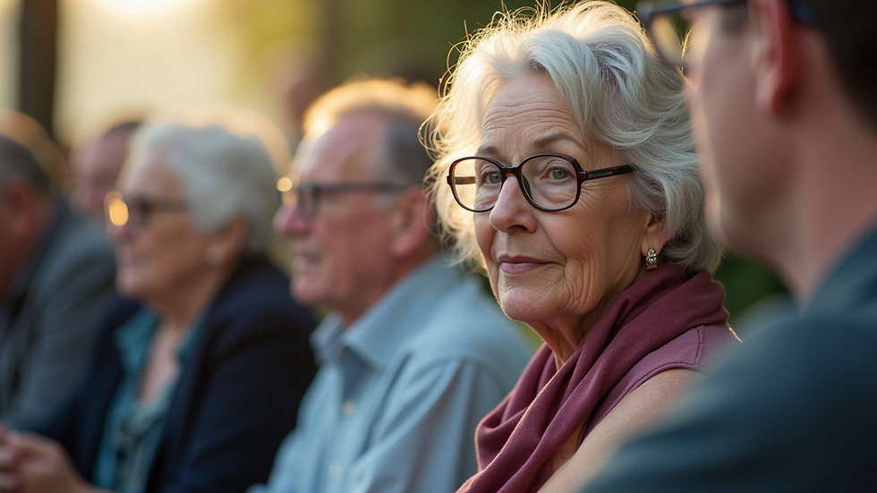 Eye-level view of a community event focused on dementia awareness