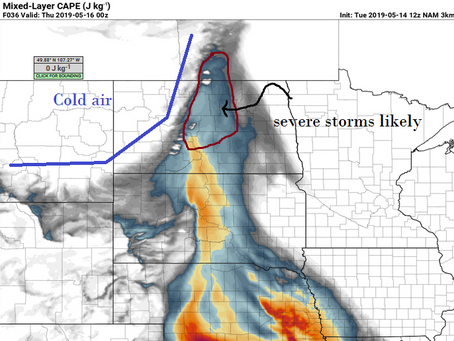 First severe weather threat tomorrow for Manitoba