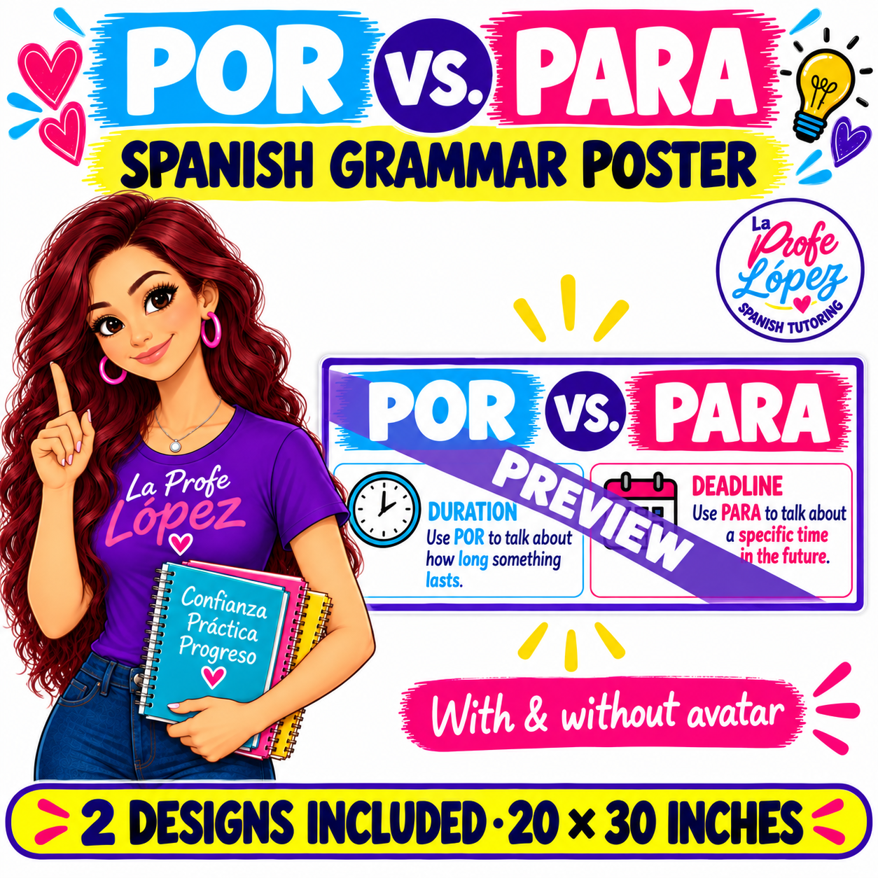 Por vs Para Poster | 2 Designs – existing product thumbnail