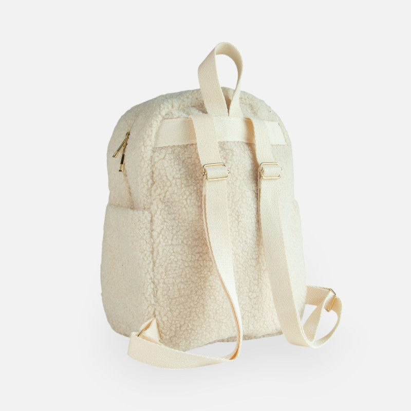 Thumbnail: Personaliseerbare teddy rugzak beige of camel