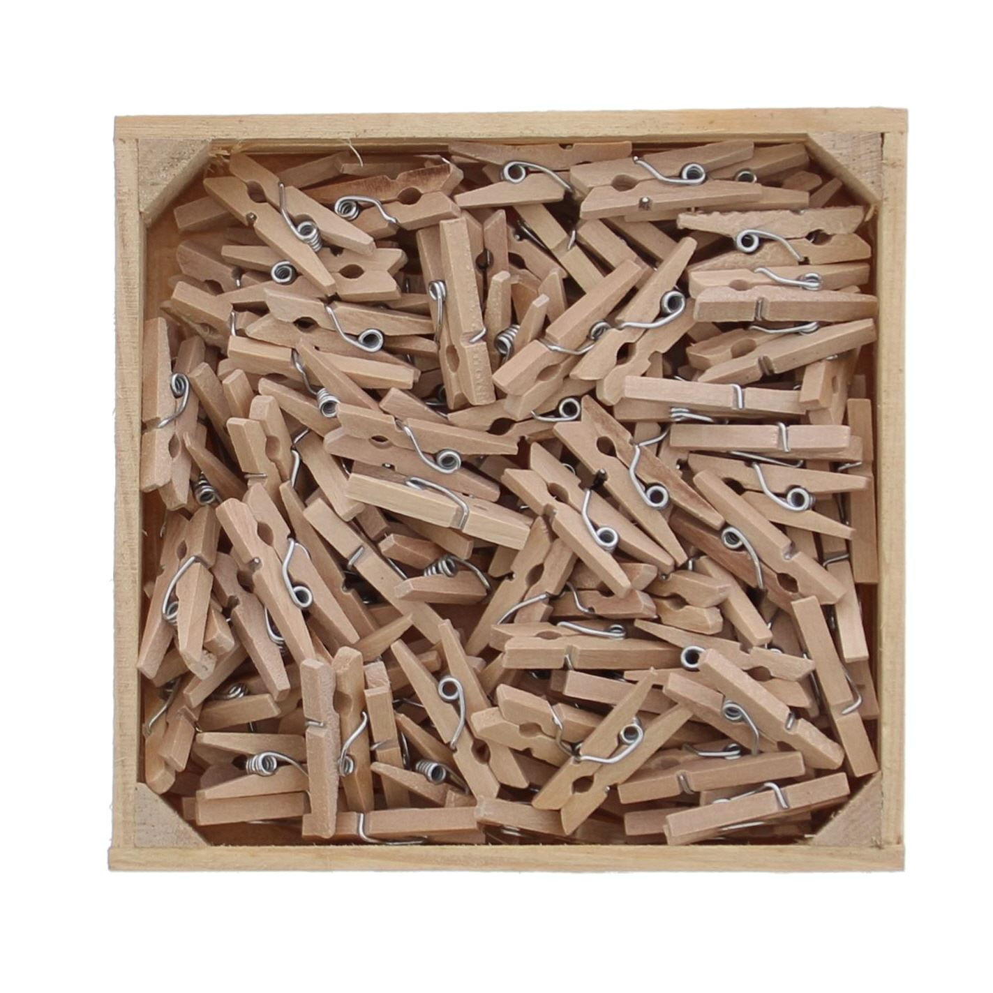 20 petites pinces à linge NATUREL