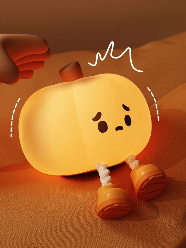 Pumkin: Portable Adorable Squishy Pumpkin Night Lamp with Dimmable LED, Recharge