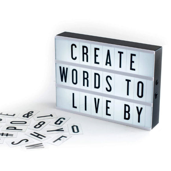 MBox: A4 LED Cinema Light Box with 96 Letters & Symbols, Custom Message Display Board for Home Décor, Gifting & Mood Lighting