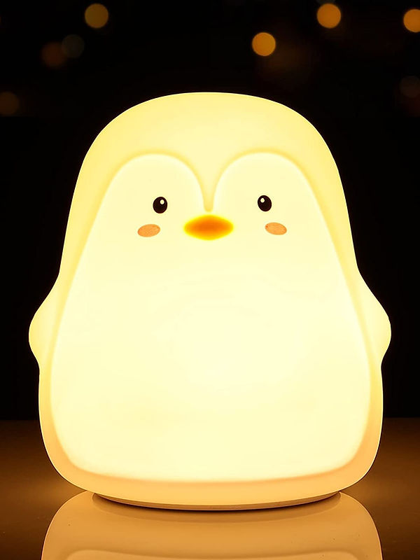 PengiGlow: Adorable Penguin Silicone Night Lamp with Rechargeable LED for Cozy B