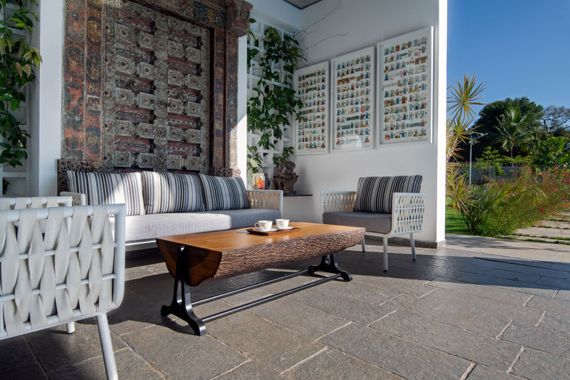 Living room with coffee table at Janapriya Residence Bengaluru - Residential architecture by Keystone Studio Bengaluru