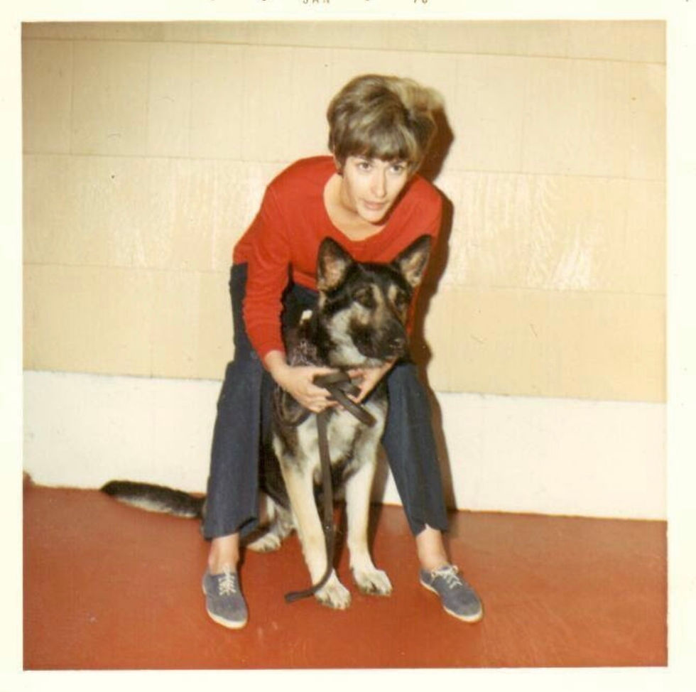 Grandma with Sampson. One of her many WHD.