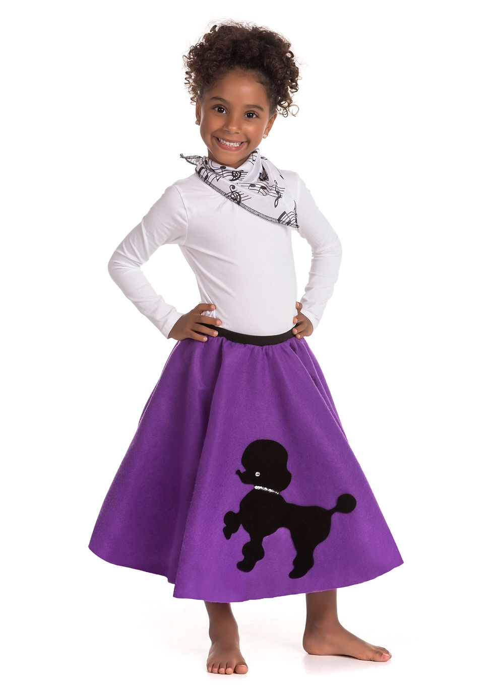 Thumbnail: Youth Purple Poodle Skirt with Scarf