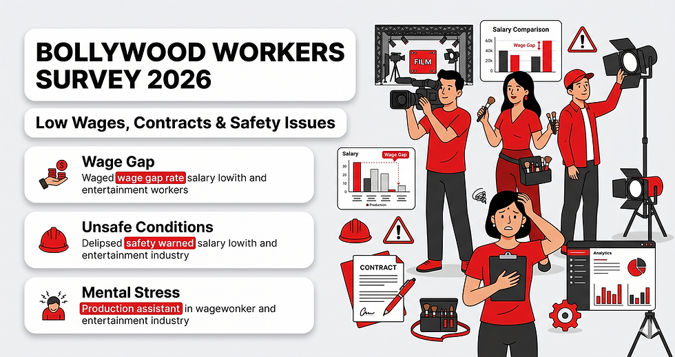 Bollywood Workers Survey 2026: Low Wages, Unsafe Conditions & The Dark Reality Behind India’s Film Industry
