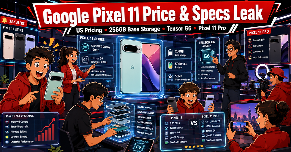 Google Pixel 11 Price & Specs Leak: Full US Pricing, 256GB Base Storage, Tensor G6 & Pixel 11 Pro Details Revealed