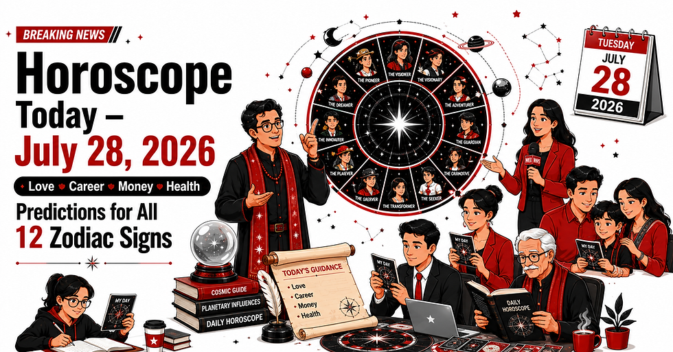 Horoscope Today, July 28, 2026: Daily Horoscope Predictions for All 12 Zodiac Signs – Love, Career, Money & Health