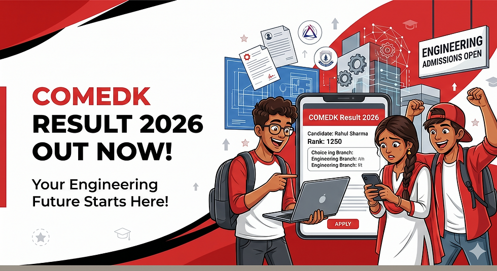 COMEDK Result 2026 Out: What to Do Next? Counselling Dates, Rank Analysis, Cutoffs & College Options