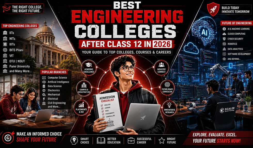 Best Engineering Colleges After Class 12 in 2026: Top B.Tech Programs, Placements, Fees & Career Guide