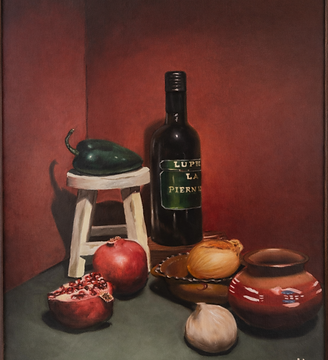 Maru Hernandez. LupeLaPiernuda. 14 x 11. Oil on Panel - Maru Hernandez.png