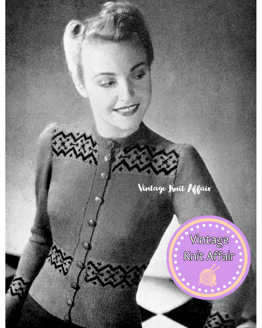 1940s Ladies Fair Isle Cardigan