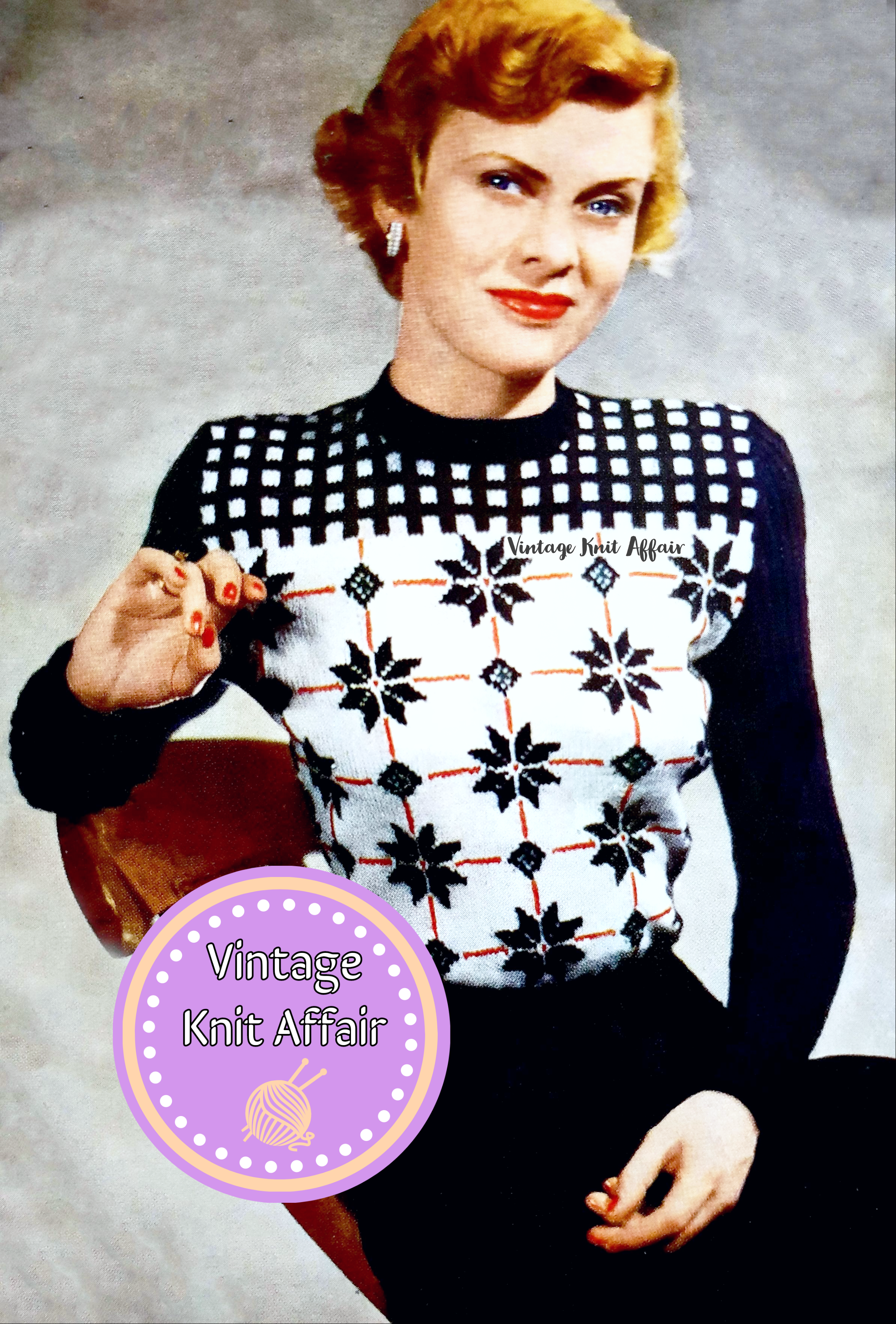 1940s Ladies Scandinavian Jumper