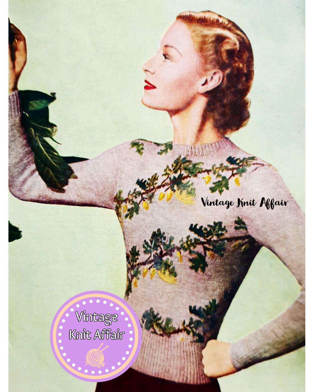 1940s Danish Fair Isle Berries and Leaves Jumper