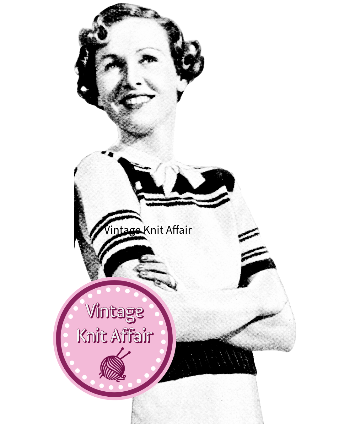 1930s Ladies Striped Jumper