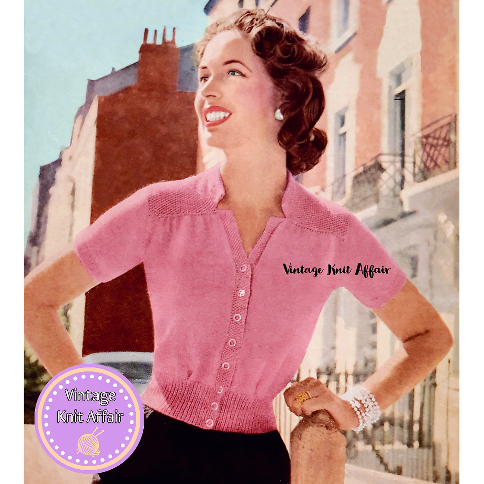 1950s Ladies V-Neck Blouse