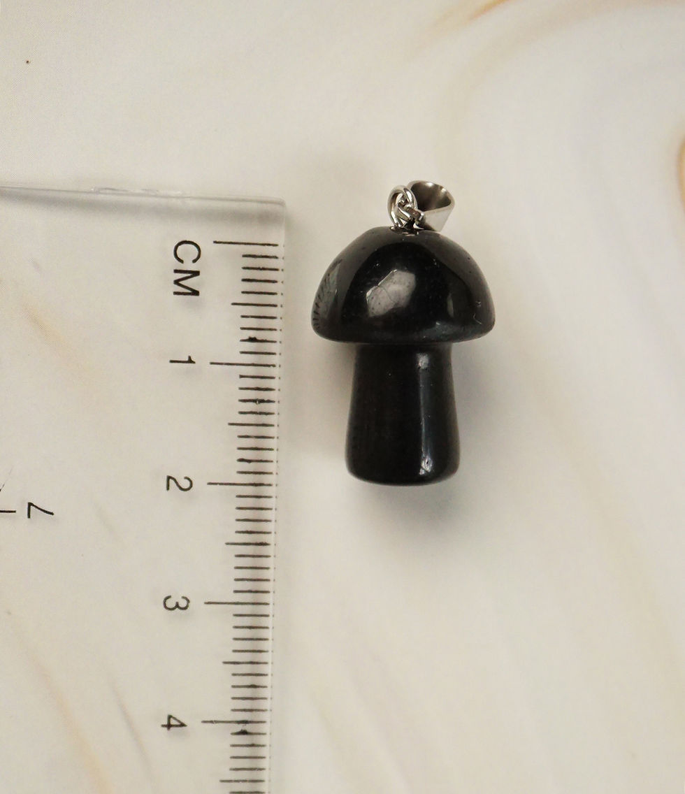 Thumbnail: Crystal Mushroom Pendant - Black Obsidian