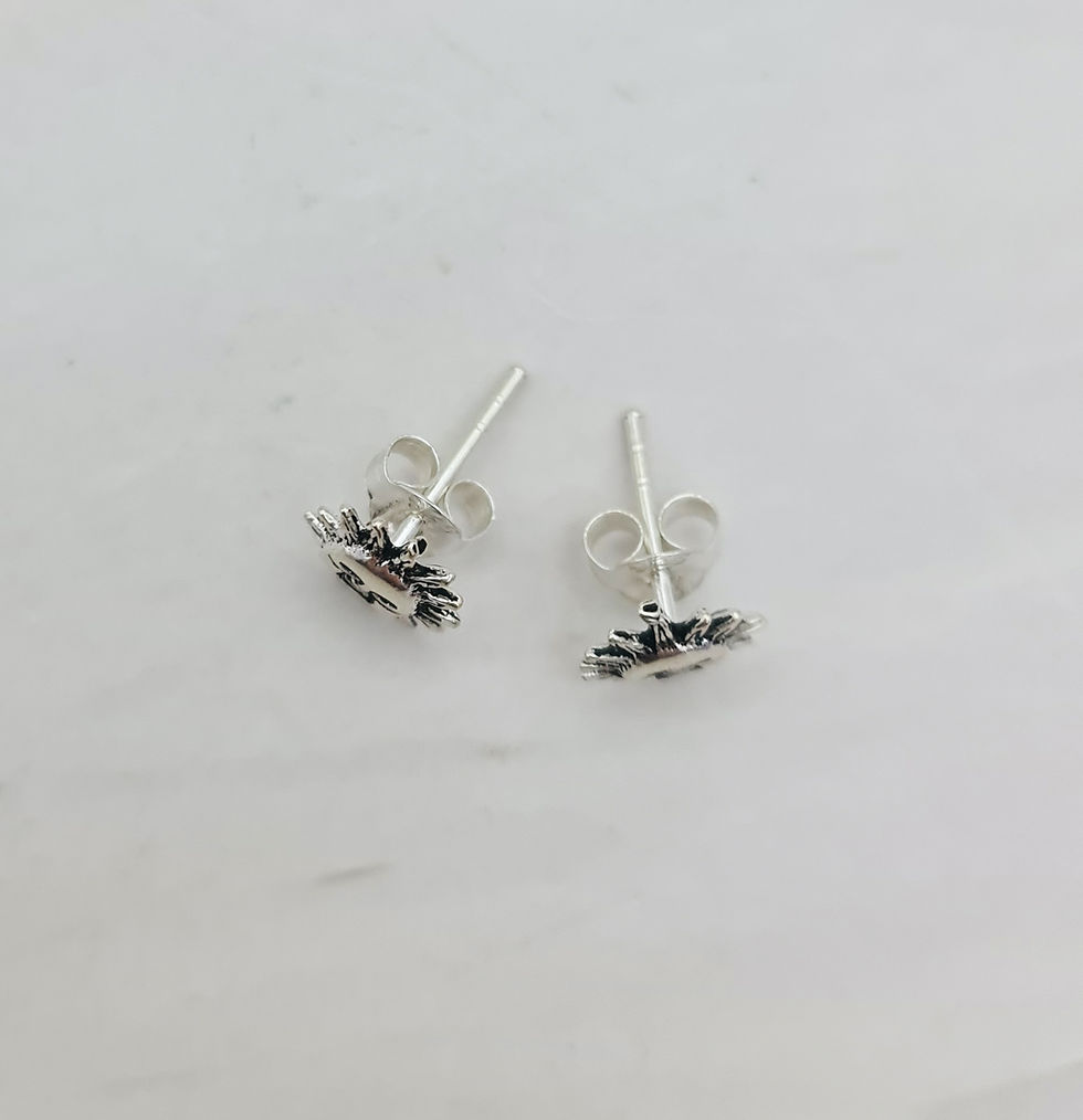 Thumbnail: Sterling Silver Stud Earrings - Sun