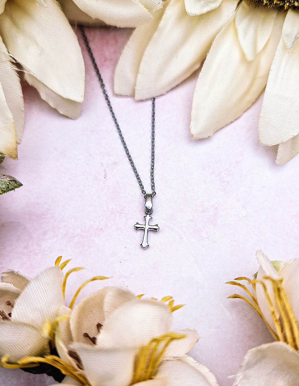 Thumbnail: Stainless Steel Pendant - Small Cross - Gothic