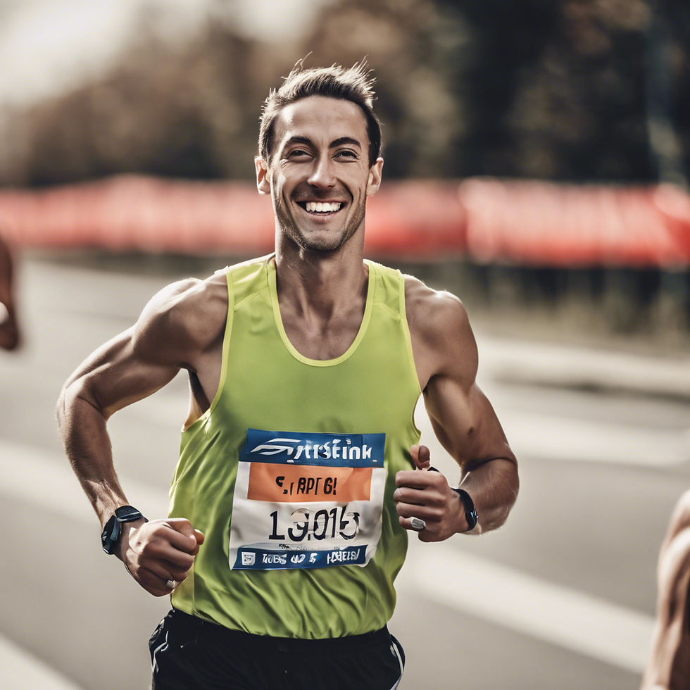 Runner smiling during a marathon