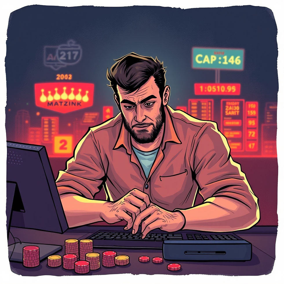 A man gambling online