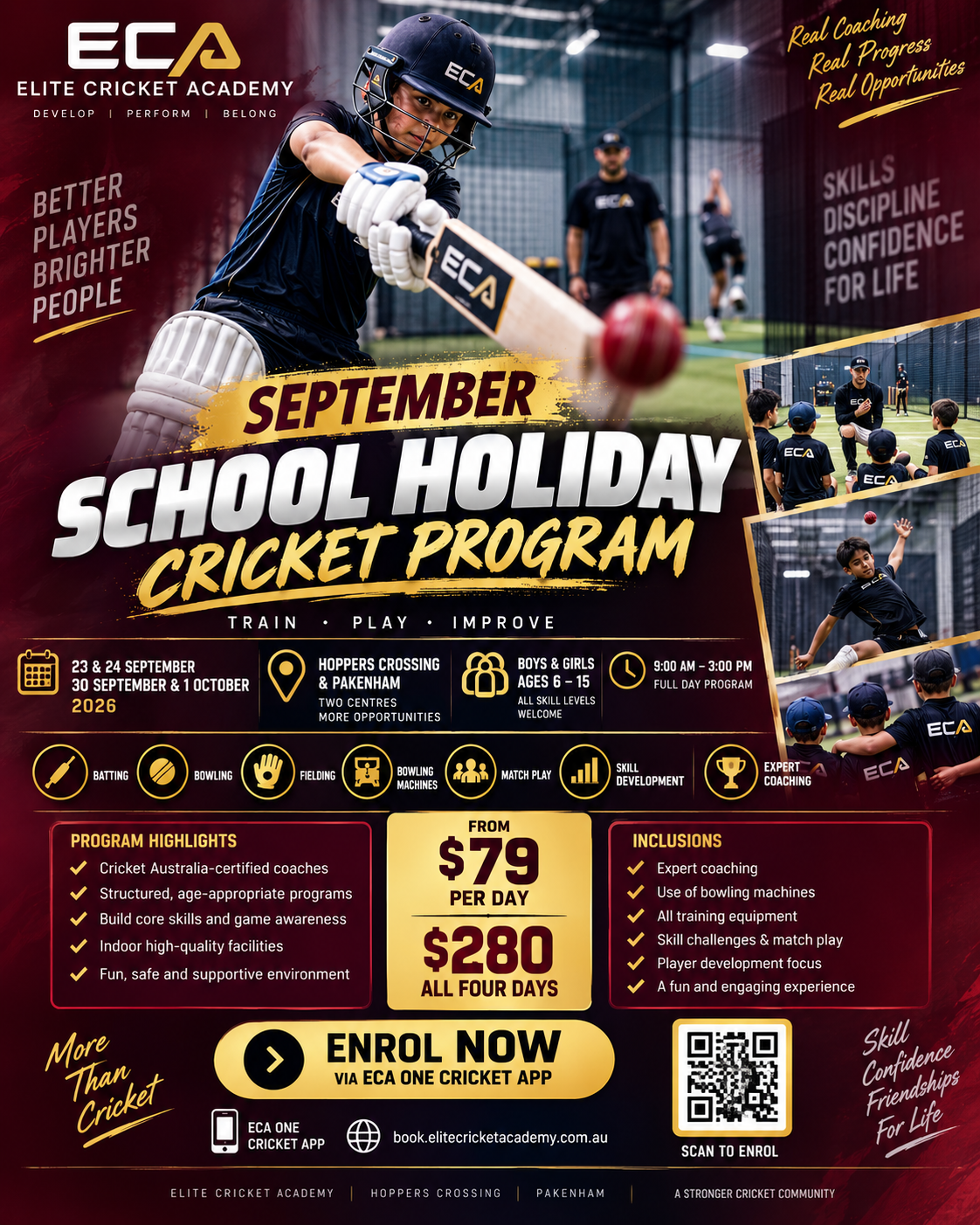 September School Holiday Cricket Program 2026 – Hoppers Crossing & Pakenham