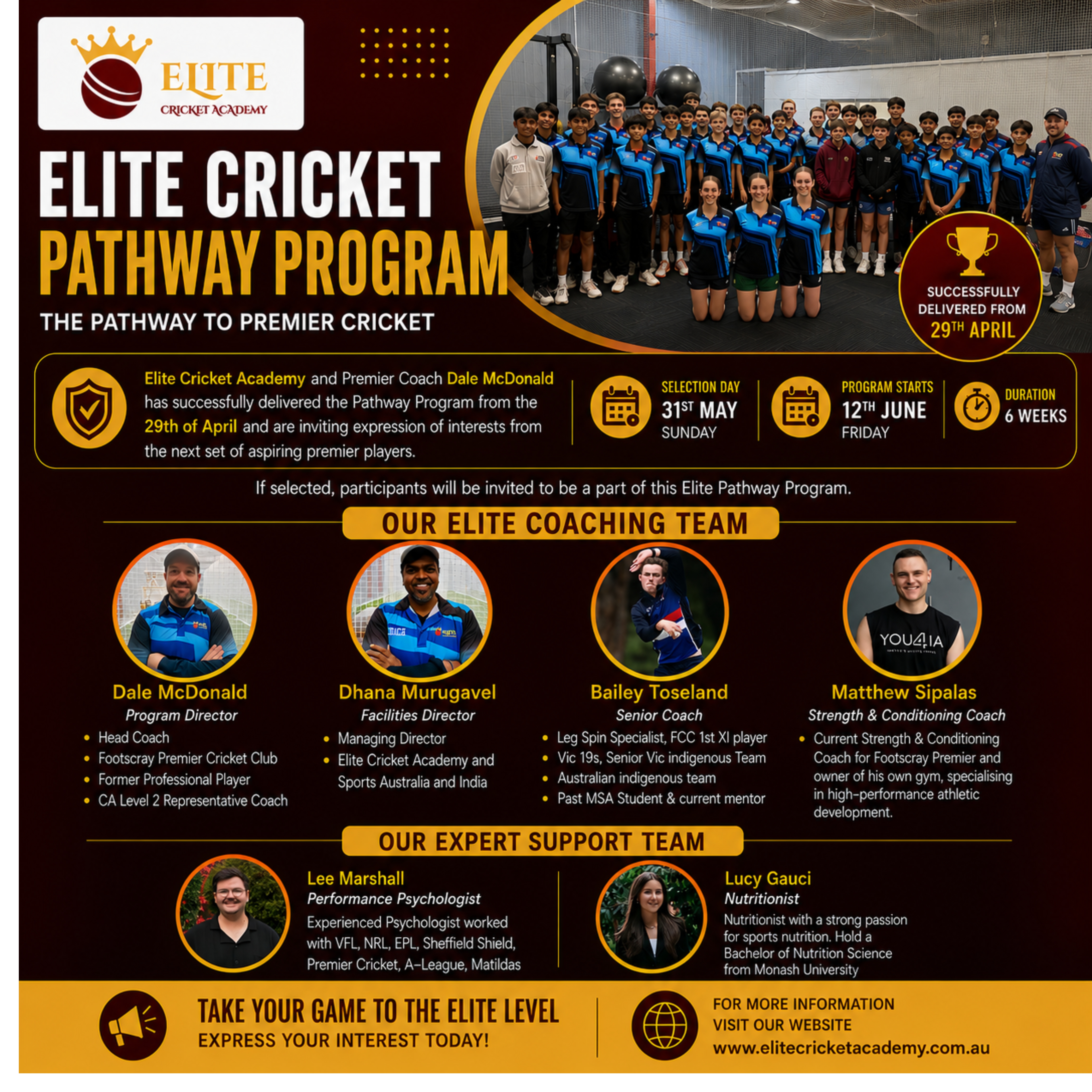 Elite Cricket Pathway Program – Expressions of Interest Now Open