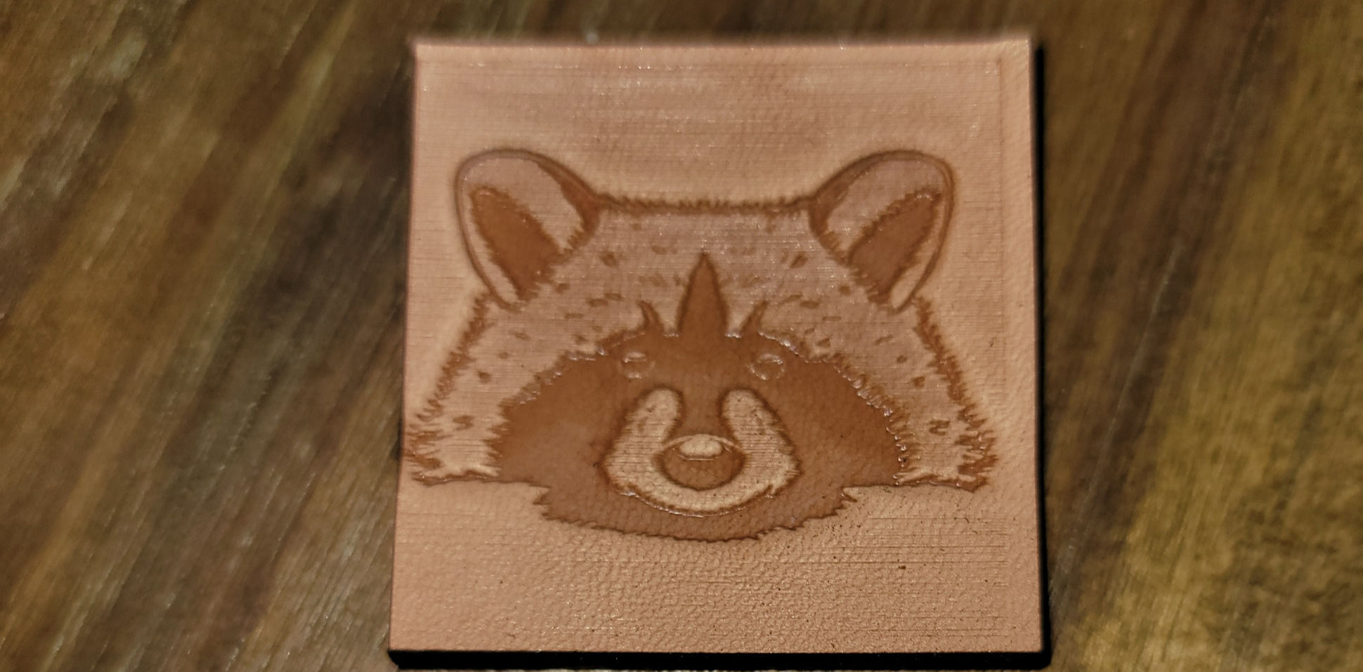 "Racoon" Stamp..leather Press Tool DELRIN..NOT A HAMMER TOOL. 1 ½