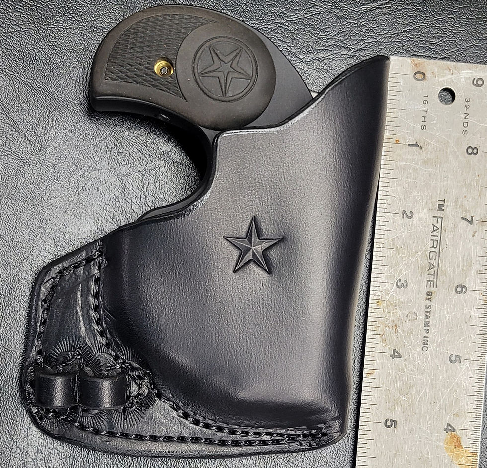 Thumbnail: Pocket holster for Bond Arms 3" Stinger 380 or 9mm with 2 extra ammo loops