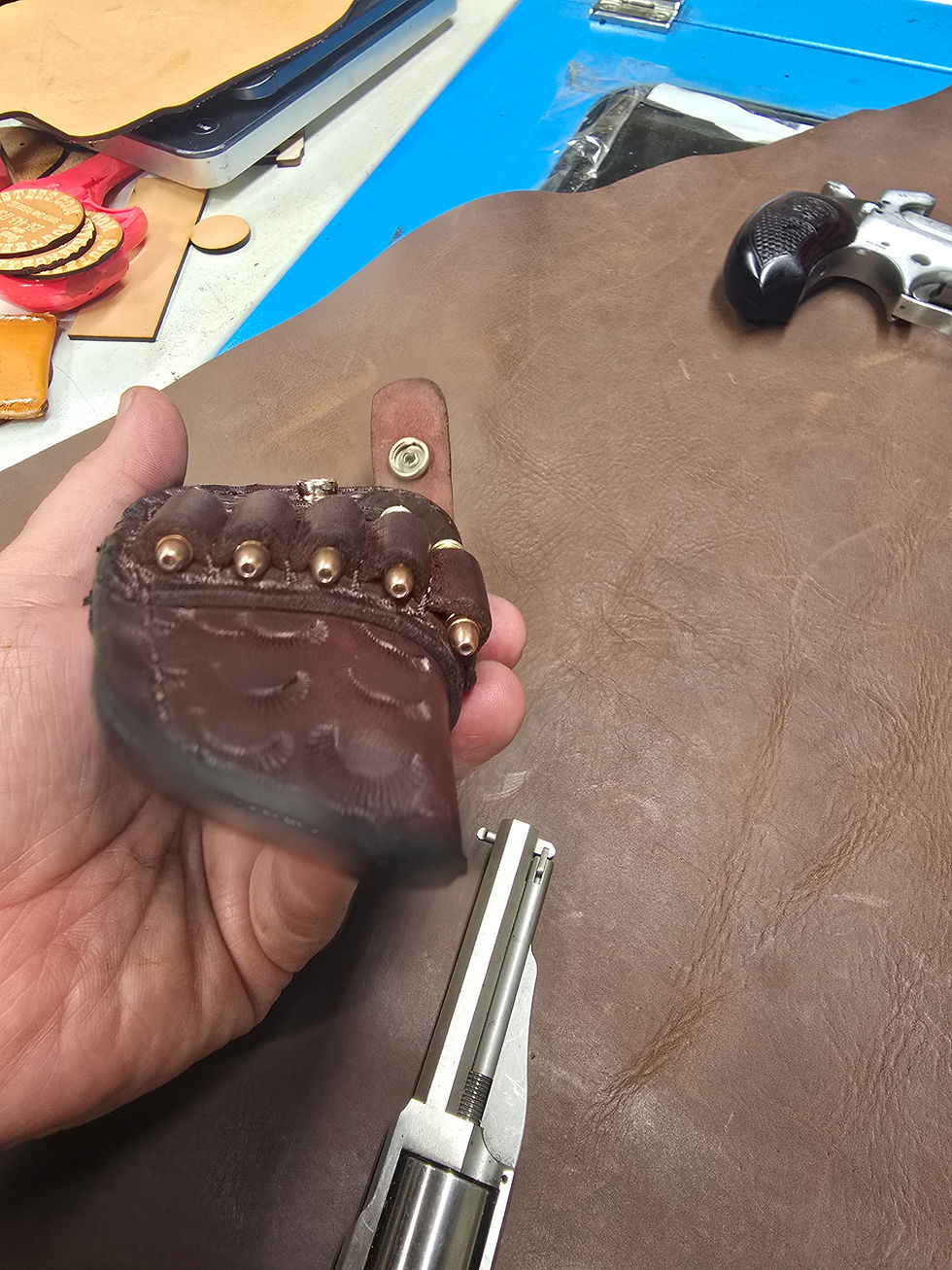 Thumbnail: Custom cowboy style pocket holster for NAA Earl 3 inch barrel. 