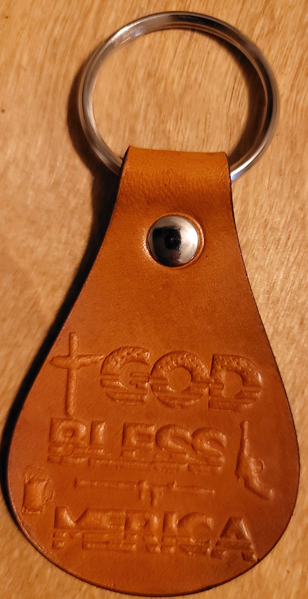 Thumbnail: God Bless Merica keychain.. Herman Oak leather