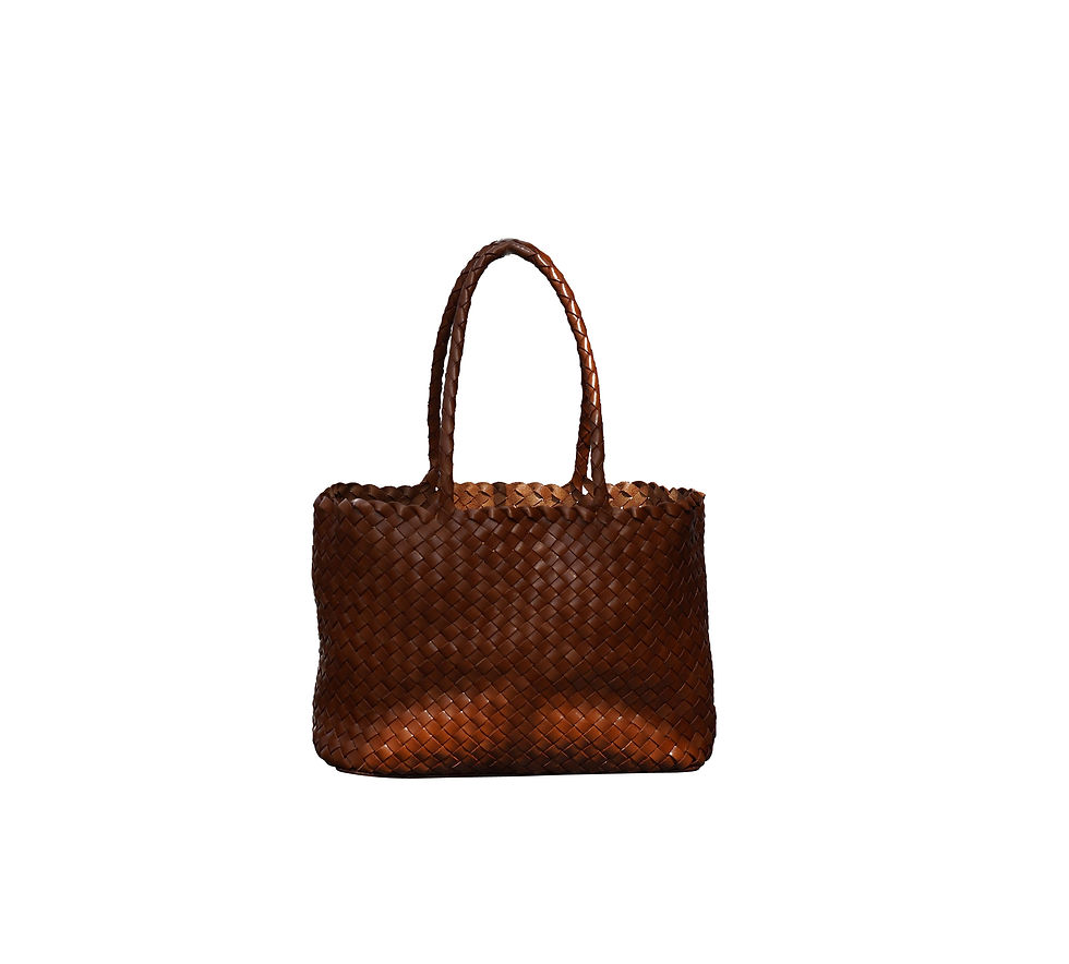 Woven Leather handbag 'Emma' - Small