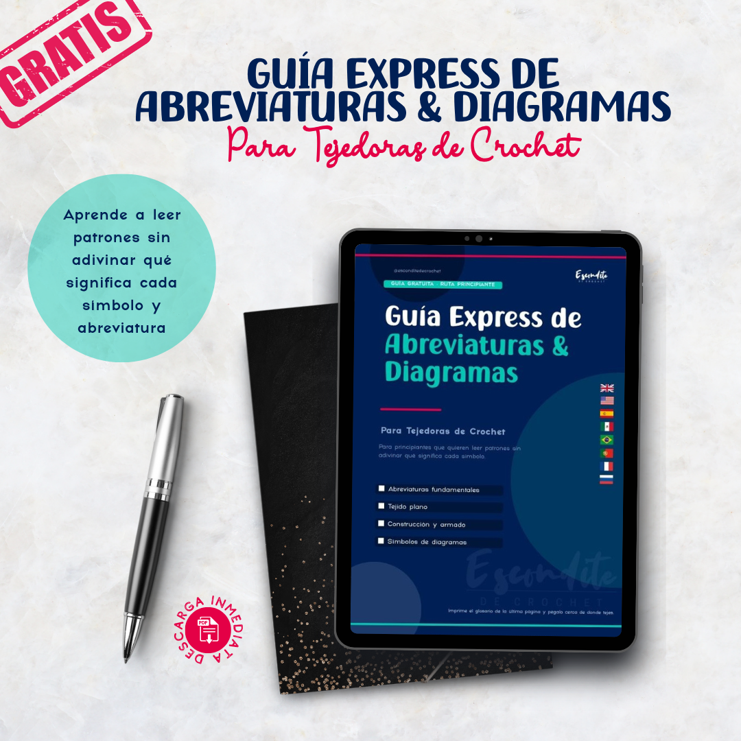 Guía Express de Abreviaturas y Diagramas de Crochet | Entiende Cualquier Patrón