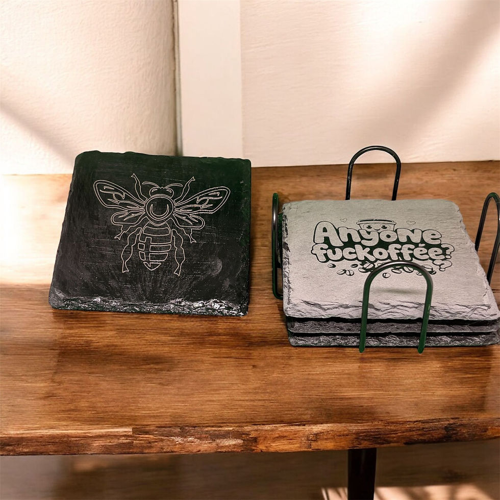 Thumbnail: Limited Edition Slate Drinks Coasters ( 4 pack ) With Holder