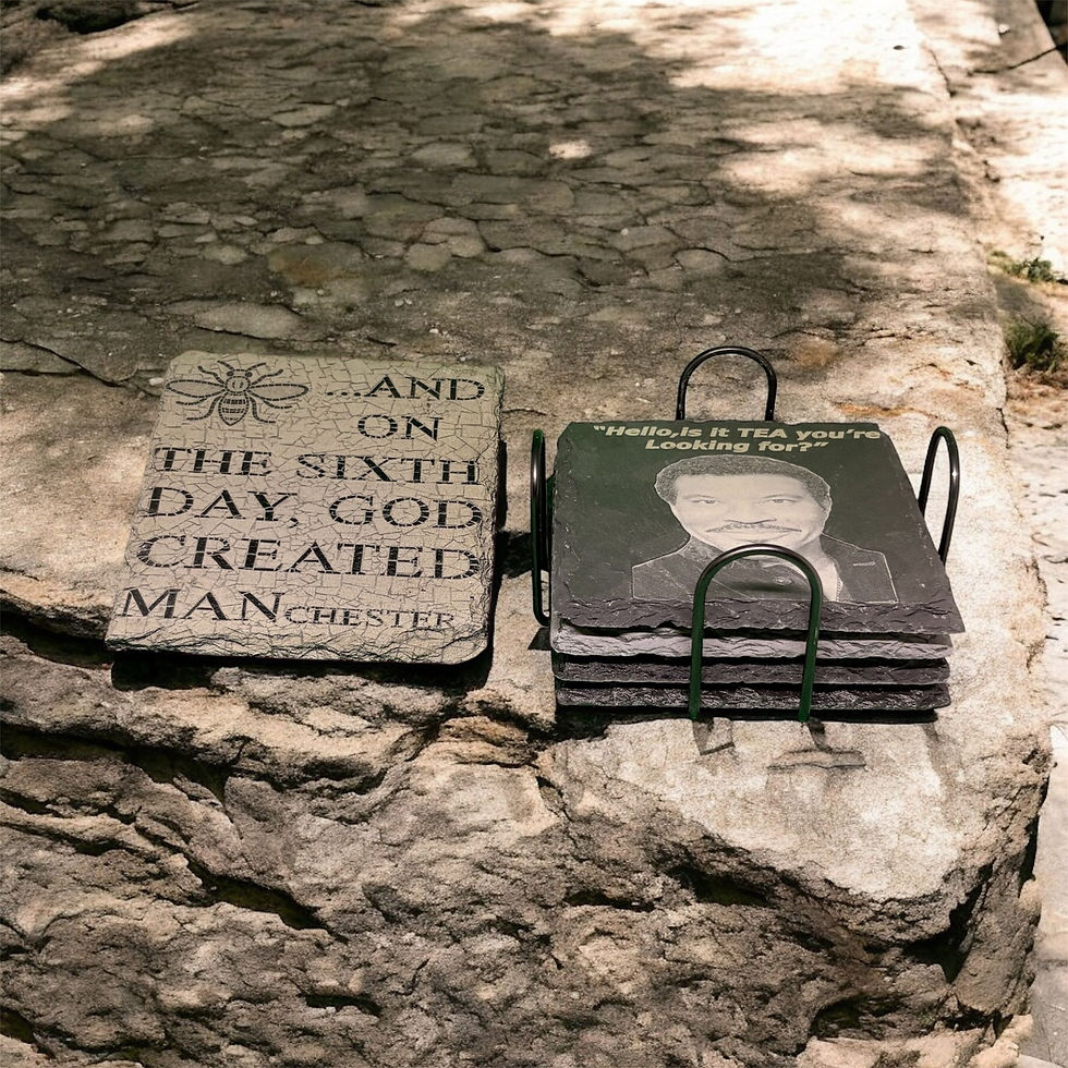 Thumbnail: Limited Edition Slate Drinks Coasters ( 4 pack ) With Holder