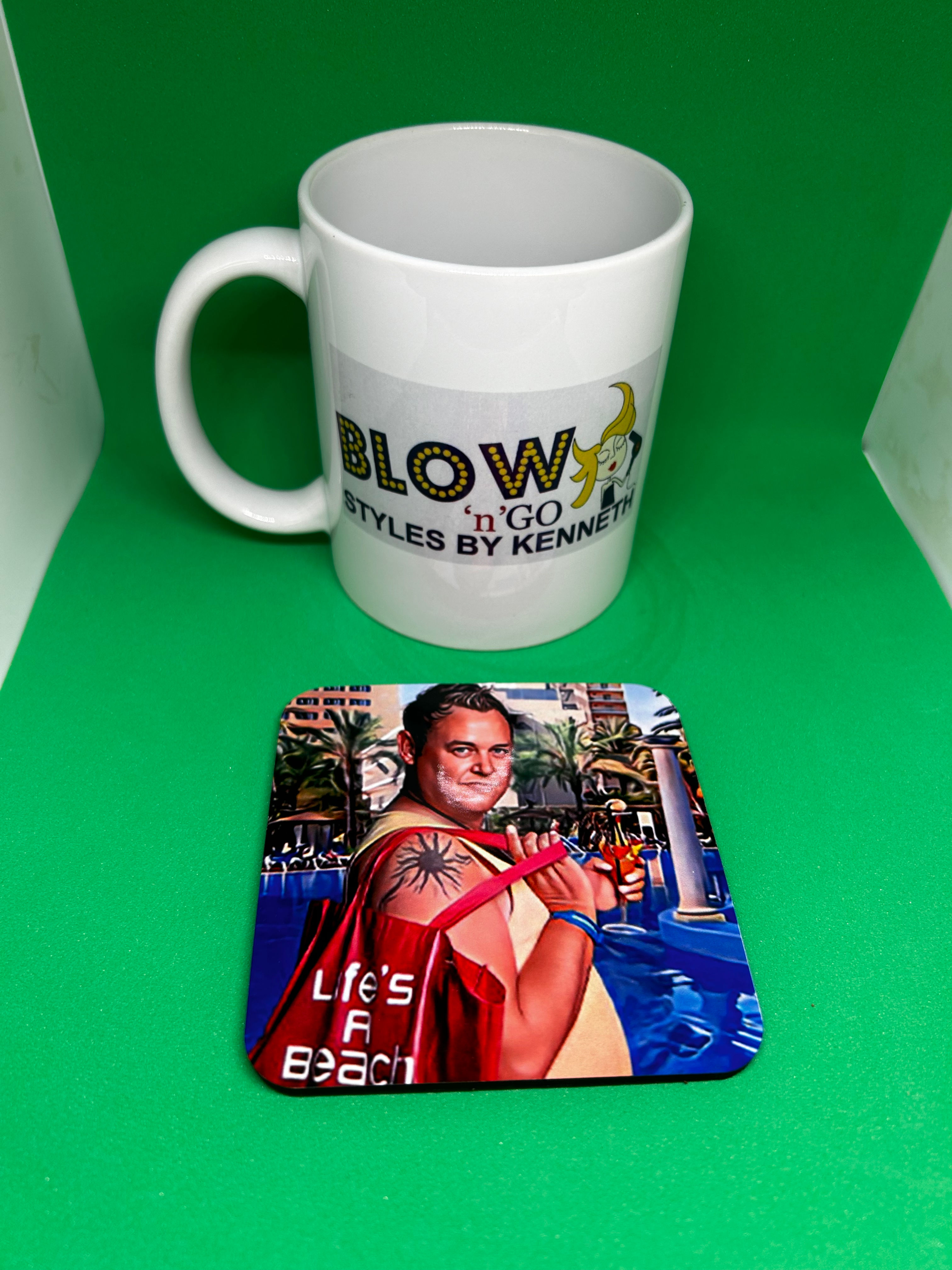 Personalised Limited Edition Benidorm Kenneth Mug And Coaster Set