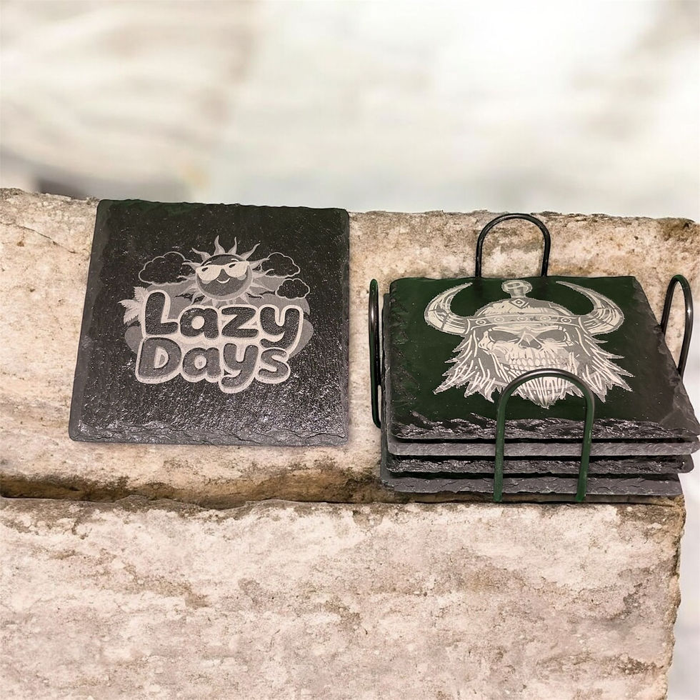 Thumbnail: Limited Edition Slate Drinks Coasters ( 4 pack ) With Holder