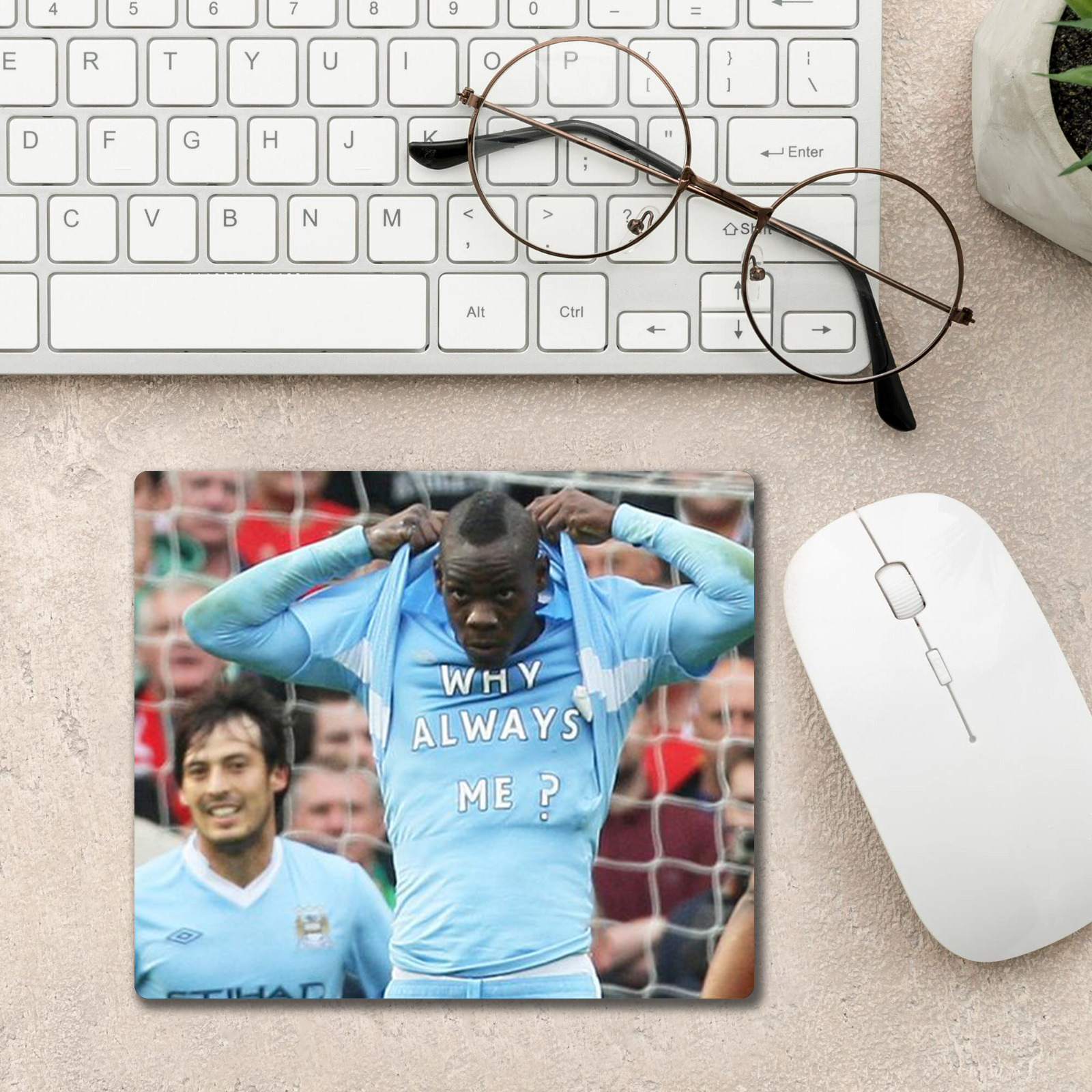 Manchester City Mario Balotelli Why Always Me Mouse Mat