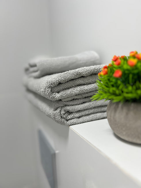 fresh towels in bathroom