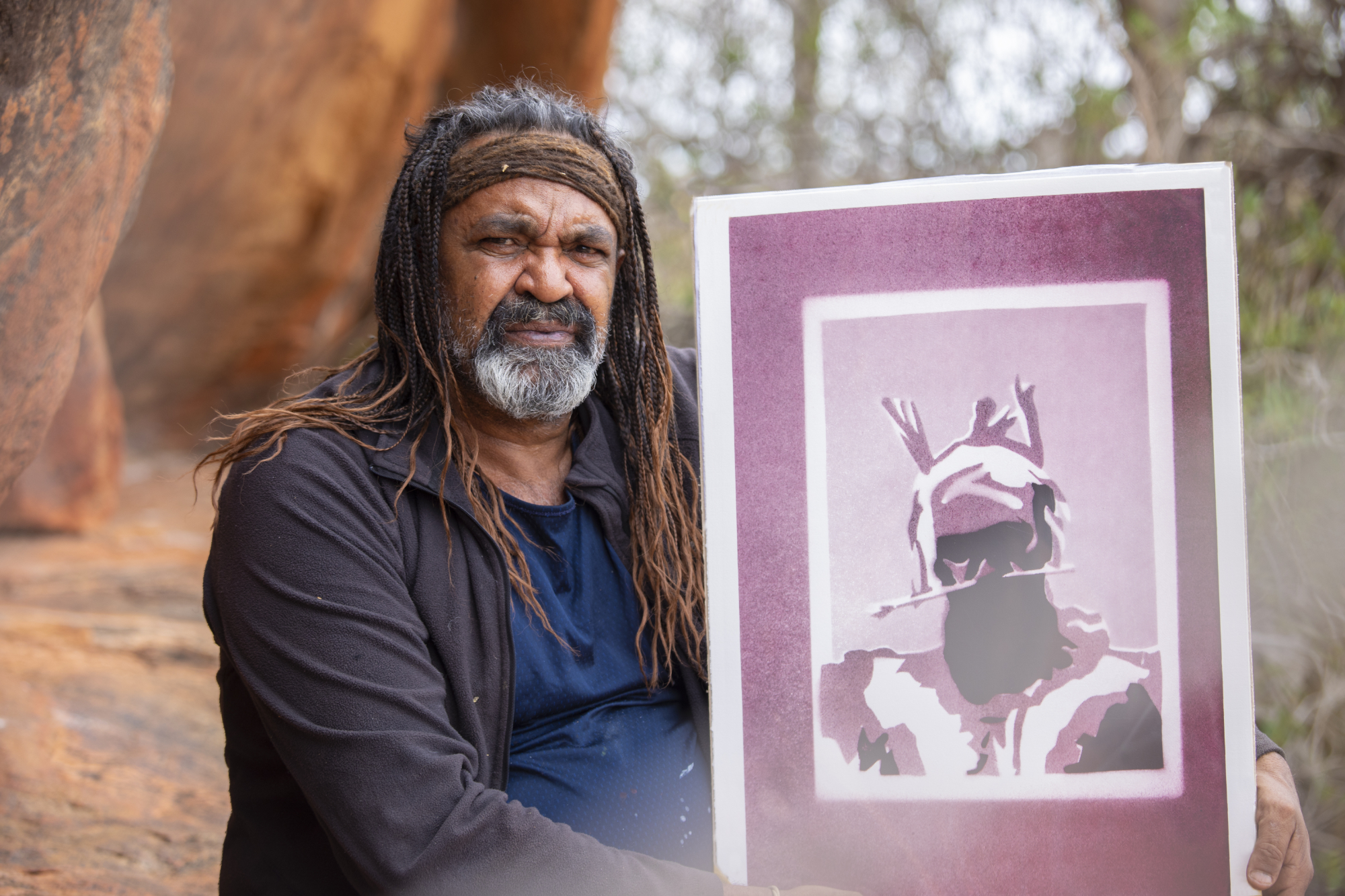 Robert Fielding presenting a new series of screen prints, photo: Meg Hansen