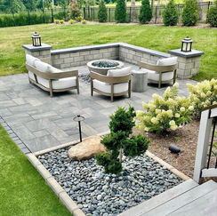 fire pit patio hardscape concrete tile