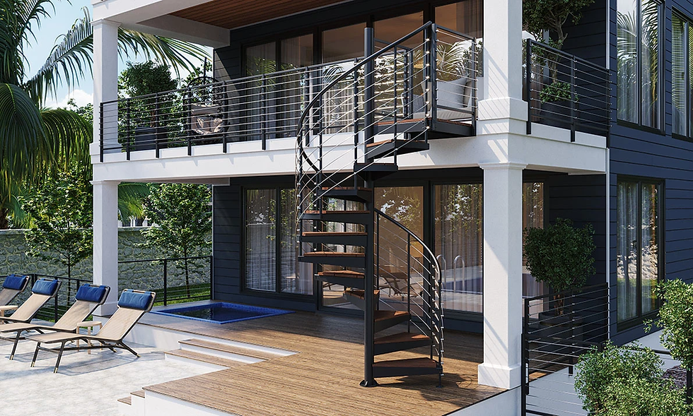 aluminum black spiral stairs